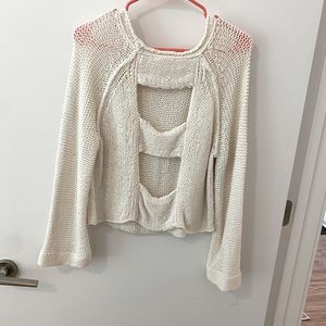 White open back free people sweater